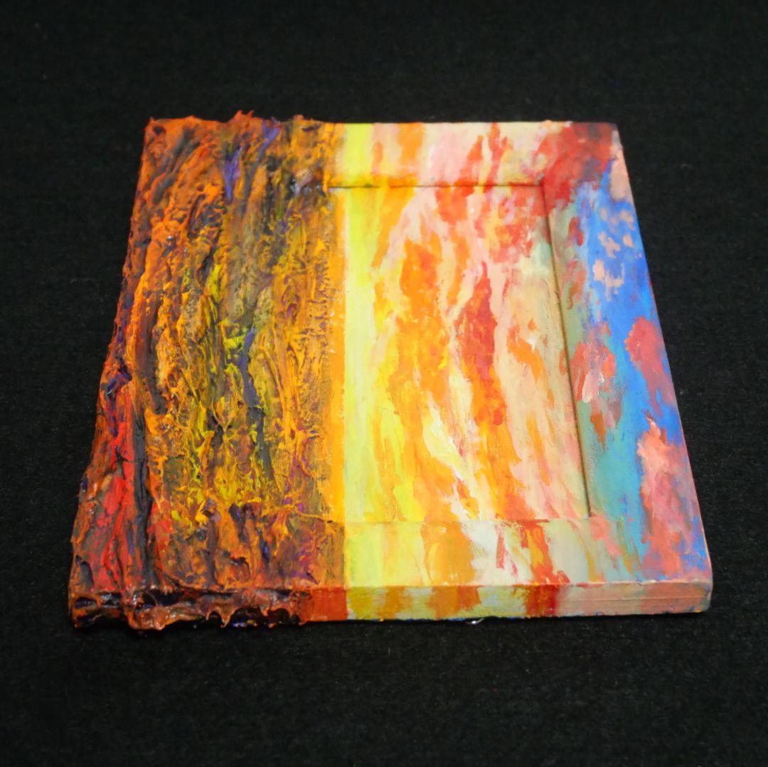 油絵 油彩 油彩画 絵 絵画 ミニ絵画【夕日の海】