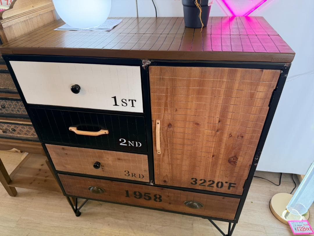 インダストリアル　キャビネット　マルチラック　チェスト　引出　レトロ　ラック　棚