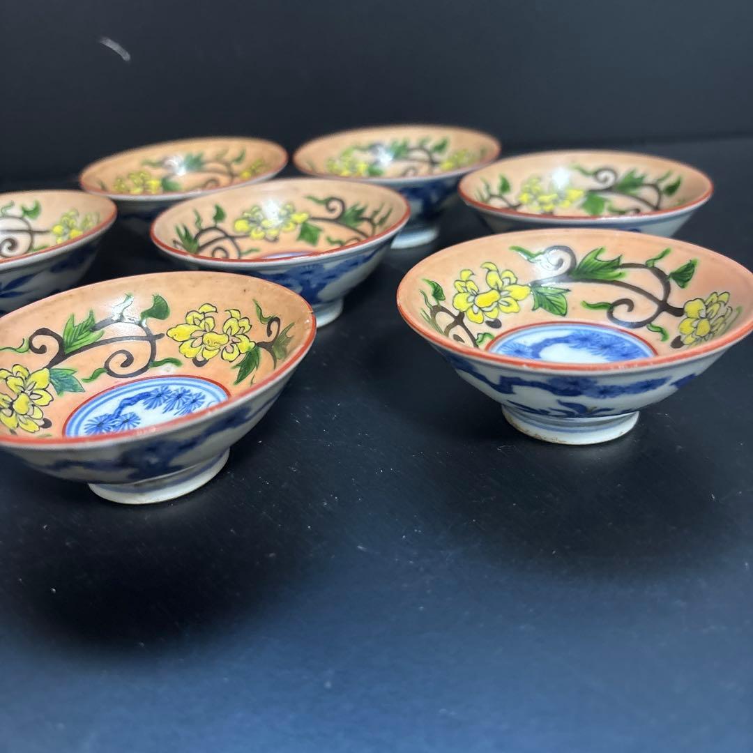 大明成化年製　鬥彩內繪外青花　中国骨董