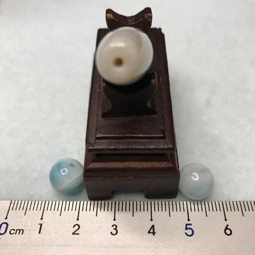 超激レア珍品‼︎ 小盧至純　白観音天珠　10mmSAクラス ラリマー氷種2個付き