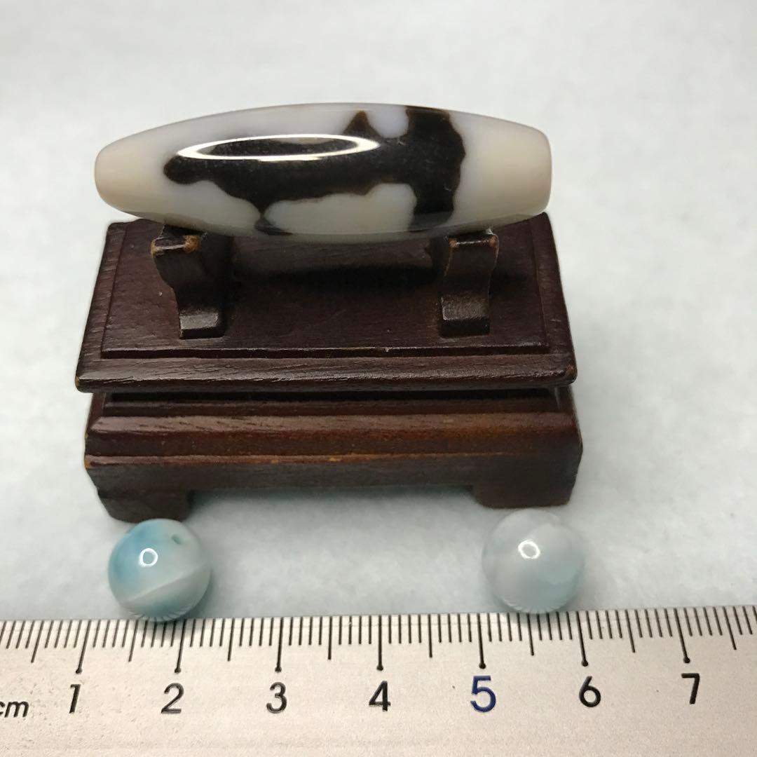 超激レア珍品‼︎ 小盧至純　白観音天珠　10mmSAクラス ラリマー氷種2個付き