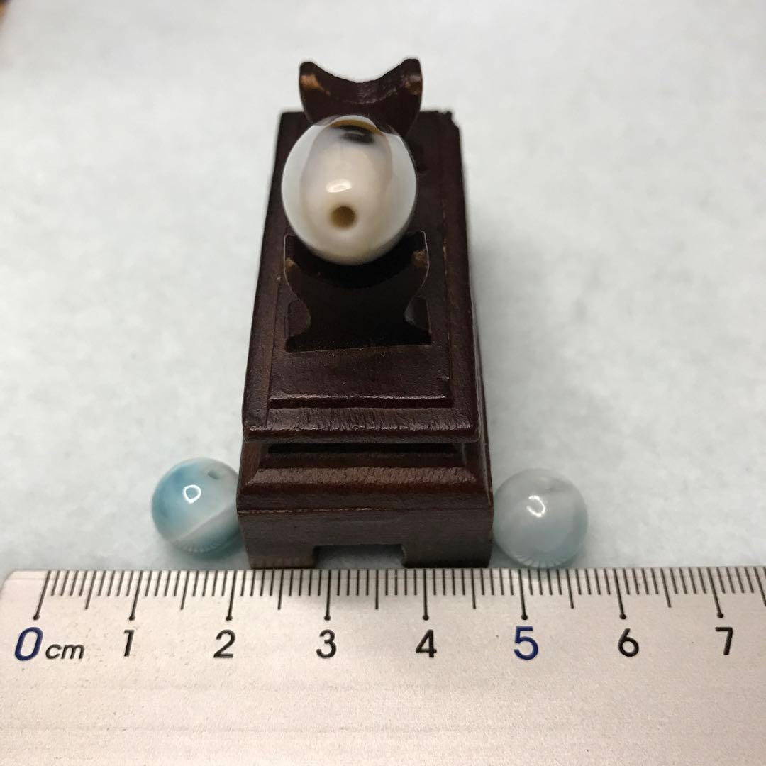 超激レア珍品‼︎ 小盧至純　白観音天珠　10mmSAクラス ラリマー氷種2個付き