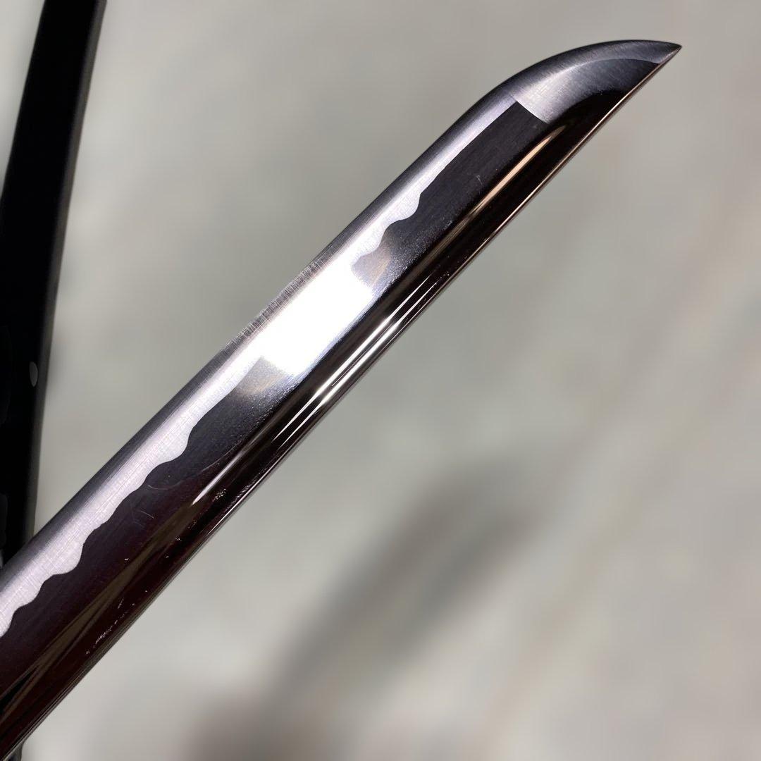 高級居合刀 黒柄 富士昇龍木瓜黒鍔 黒呂鞘