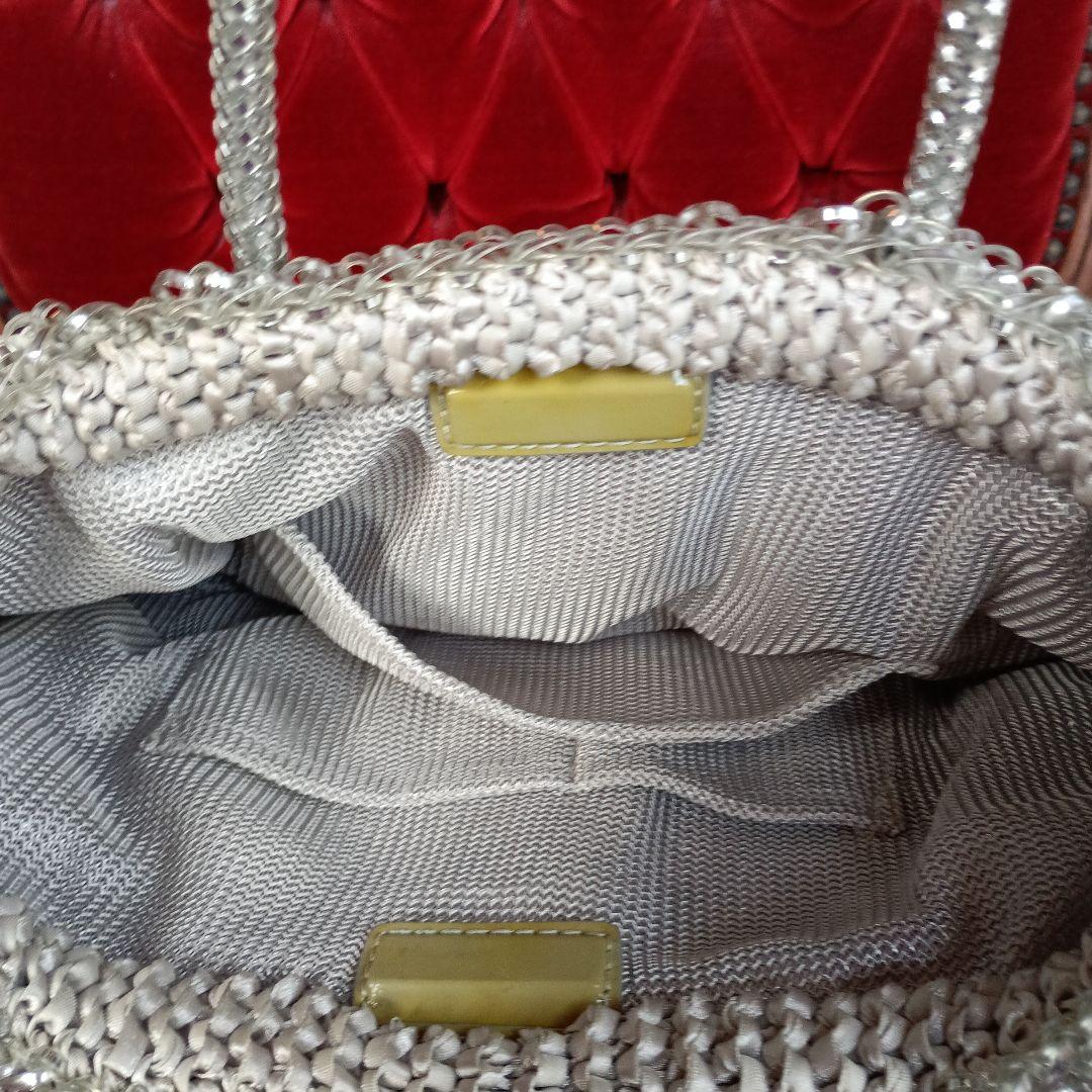 ANTEPRIMAシルバー グラニーバッグ ビーズ装飾付き