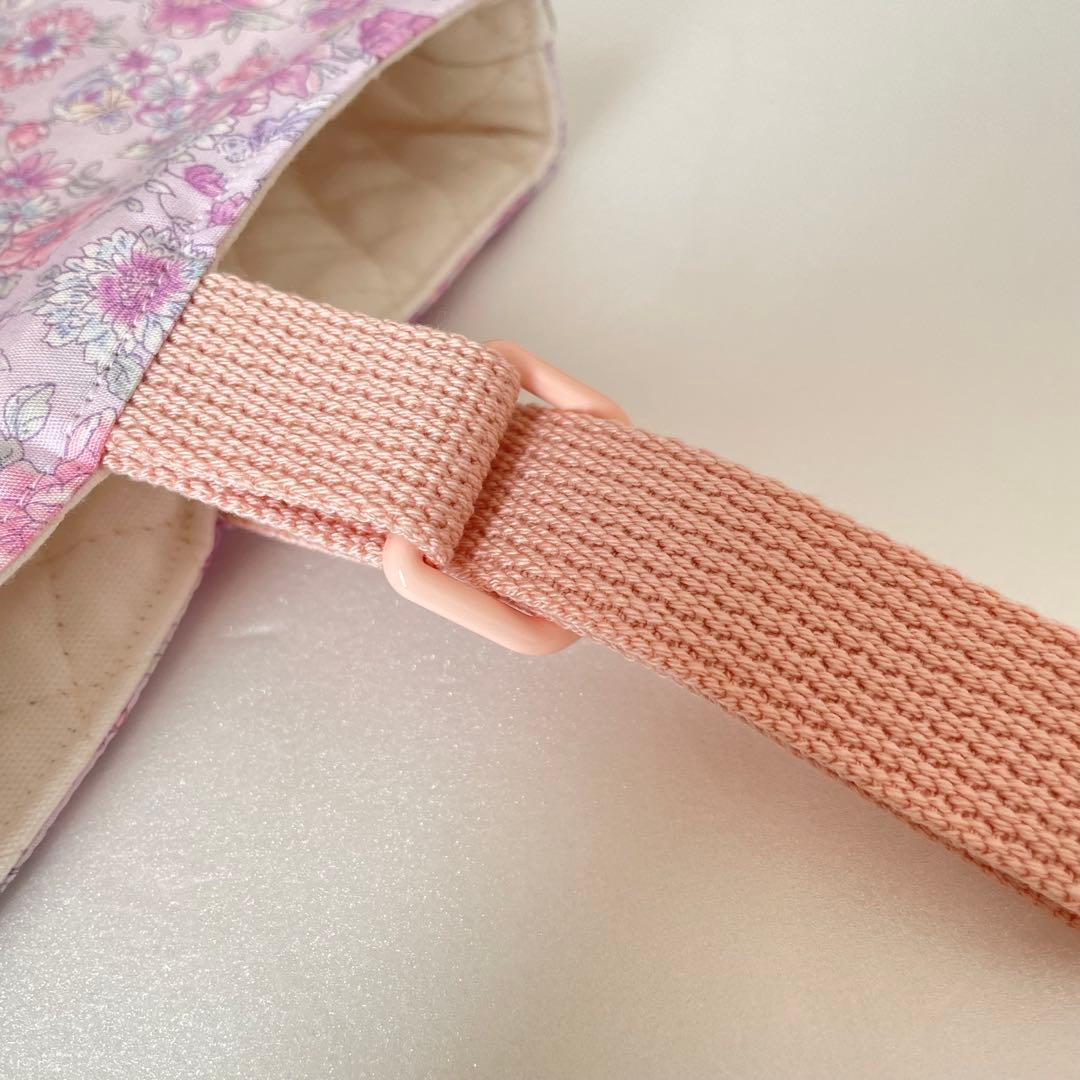 入園・入学　薄紫花柄　レッスンバッグ、上履き入れ、着替え袋、給食袋のセット