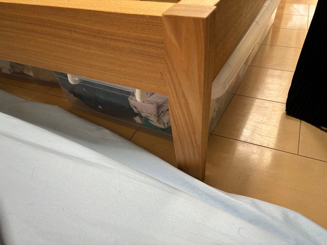 無印良品　セミダブル　ベッド　タモ材