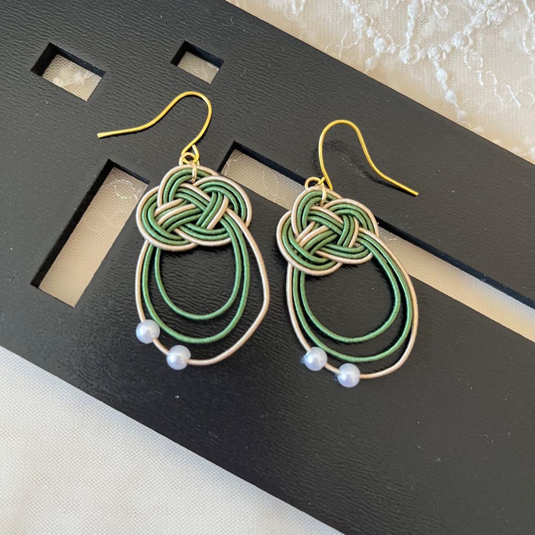 ☆❤️ 水引　パール　和装　洋装　ピアス　イヤリング　ハンドメイド