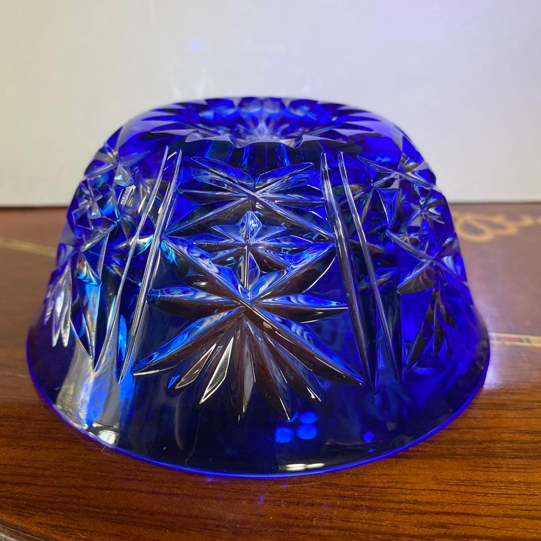 クリスタルダルク　クリスタル　カメイ　切子　小鉢　ブルー　藍色　5個