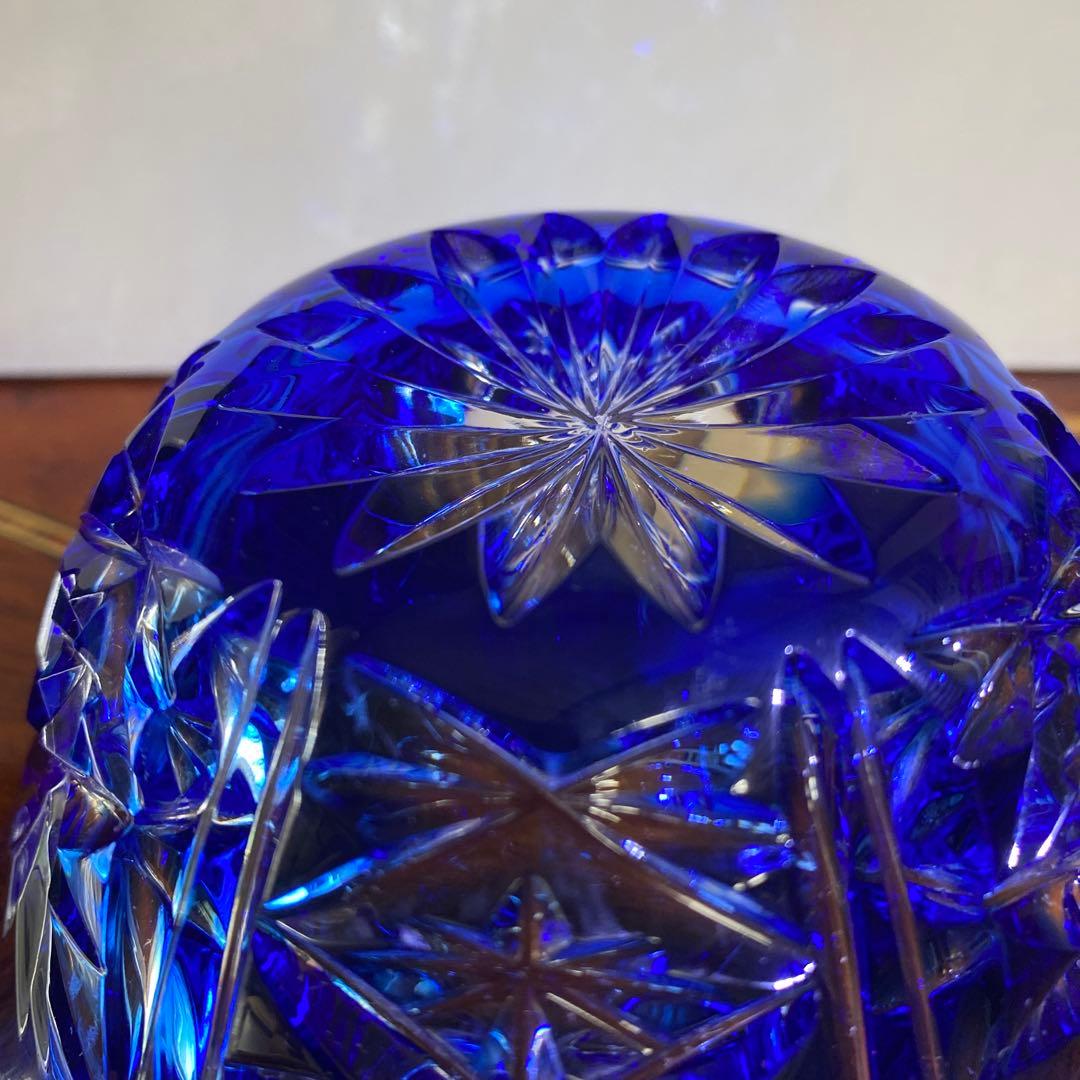 クリスタルダルク　クリスタル　カメイ　切子　小鉢　ブルー　藍色　5個