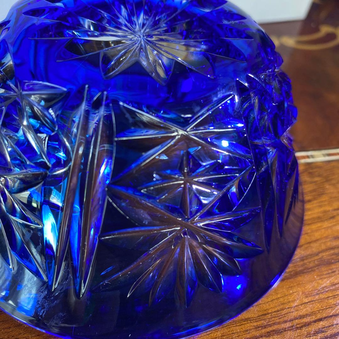クリスタルダルク　クリスタル　カメイ　切子　小鉢　ブルー　藍色　5個
