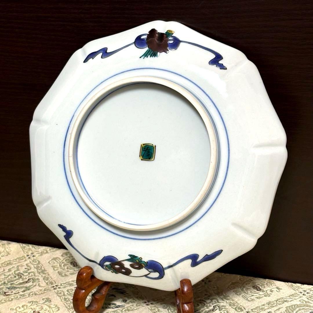 未使用保管品✨ 九谷焼 三ツ井為吉作 色絵絵変わり花鳥 輪花皿✨為吉 皿 中皿