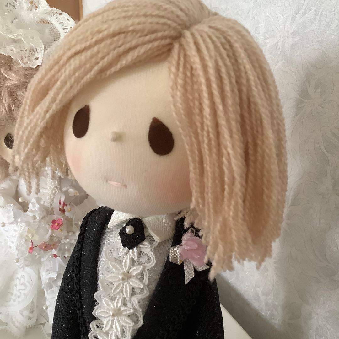 米山京子風　ウエディング　カップル　花婿　花嫁　2人　結婚記念　飾り　置物