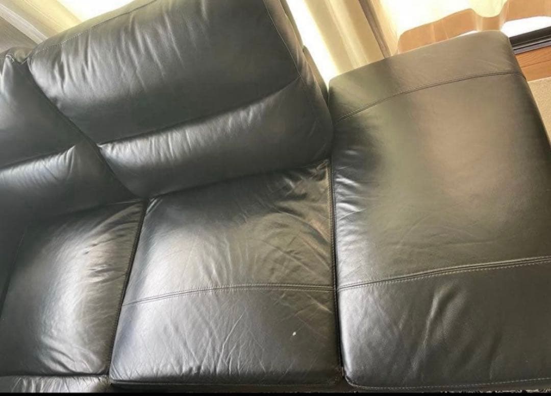 黒レザーコーナーソファー & \"イタリア センターテーブル,,