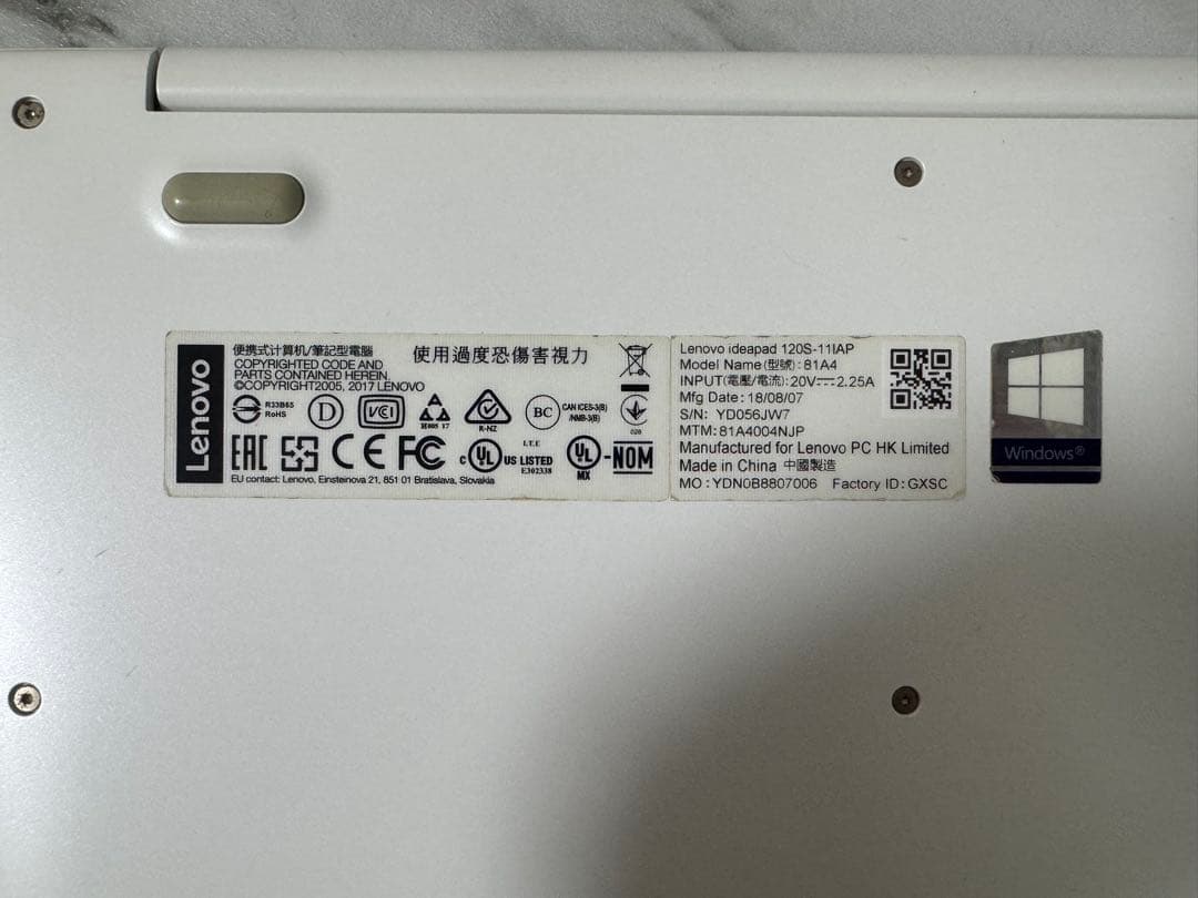 Lenovo Chromebook ホワイト　PC