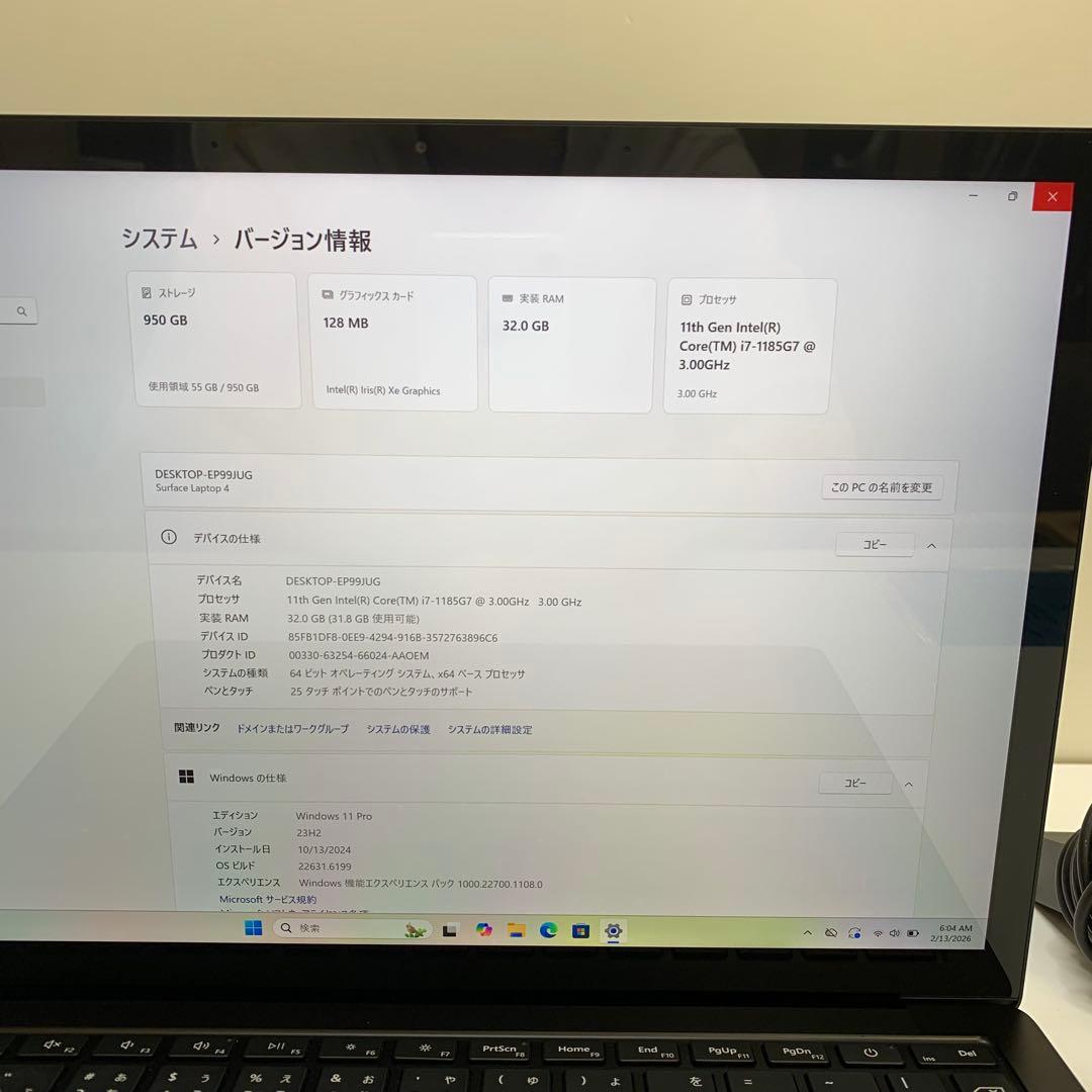 Windowsノート本体 Surface Laptop 4 i7-11 32 1TB off 2021