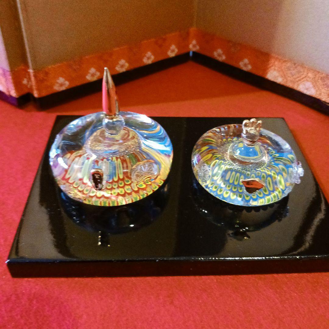 ガラス製 雛人形 ひな祭り ベネチアンガラスペーパーウェイト