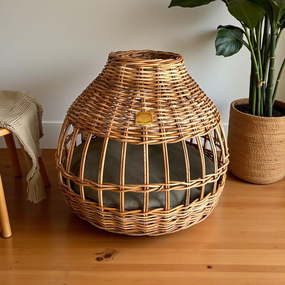 天然皮付き籐アラログ　ねごちぐら　ねこハウス　ペットハウス