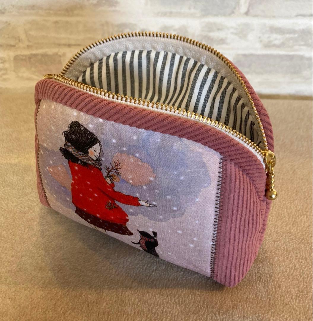 【専用】まぁるいトートバッグ＆大きめポーチ2種♡女の子と猫シリーズ