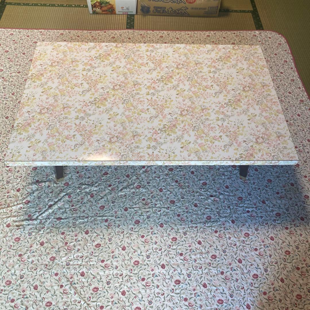 【昭和レトロ】花柄 折り畳み式 2台売れます　ちゃぶ台 ジャパンヴィンテージ