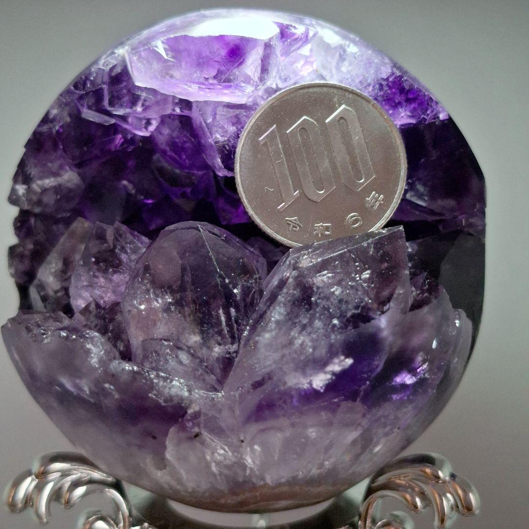 アメジスト クラスター 笑口 スフィア　台座付き