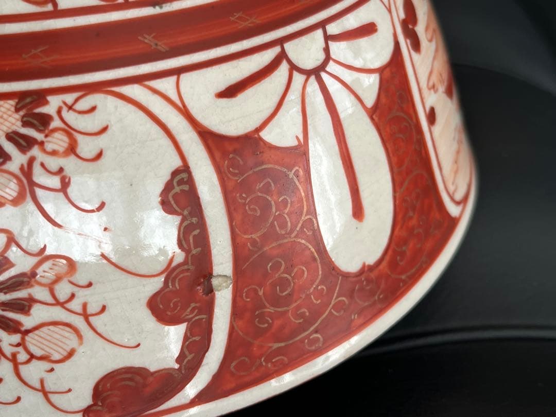 古九谷の赤絵大鉢