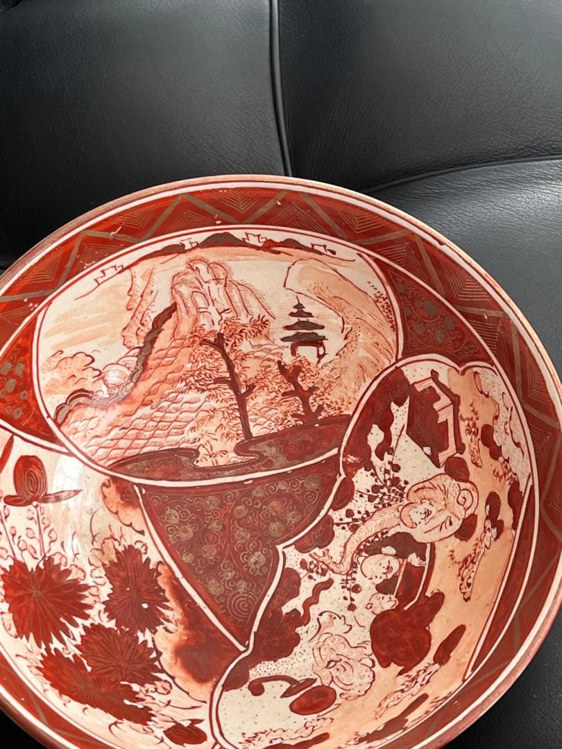 古九谷の赤絵大鉢