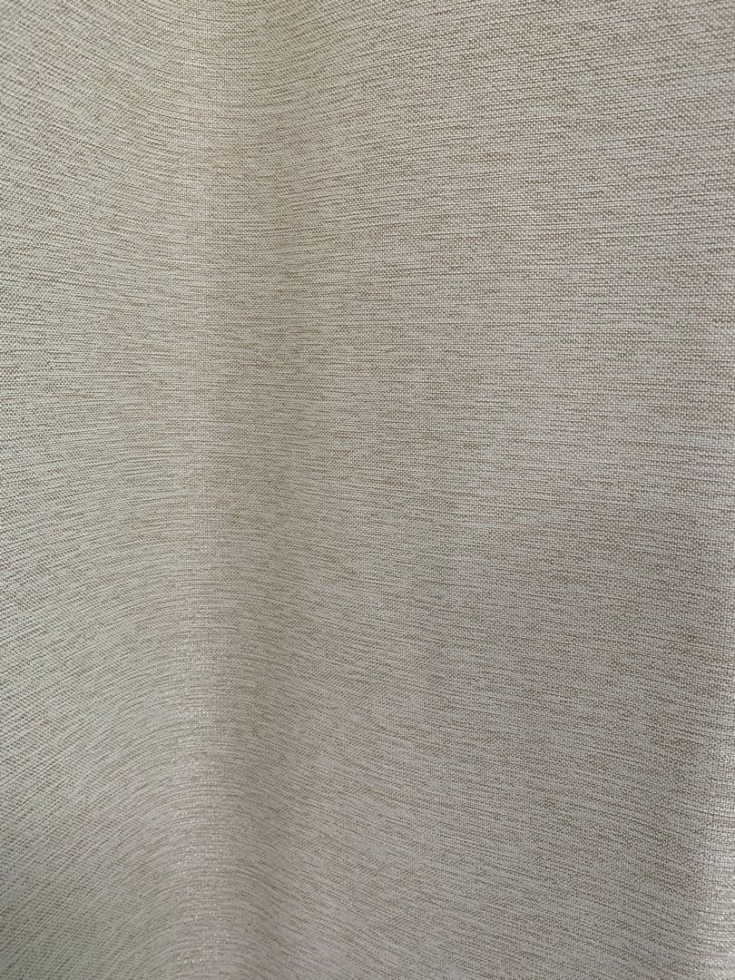 ベージュ　オーダーカーテン2枚＆レースカーテン2枚(遮光・防炎、ミラーレース)