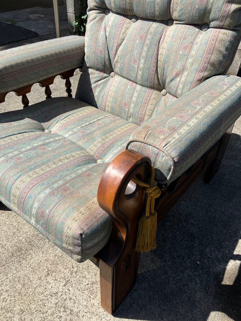 直接引き取り可！オールドカリモク ソファ 1人がけ チェア レトロ家具