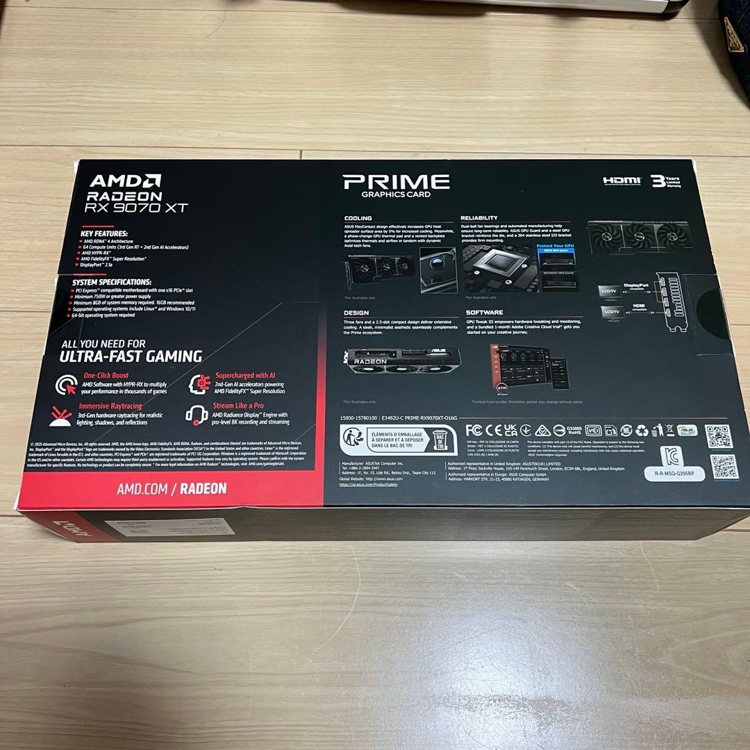 グラフィックボード・グラボ・ビデオカード ASUS Radeon RX 9070 XT 16GB OC