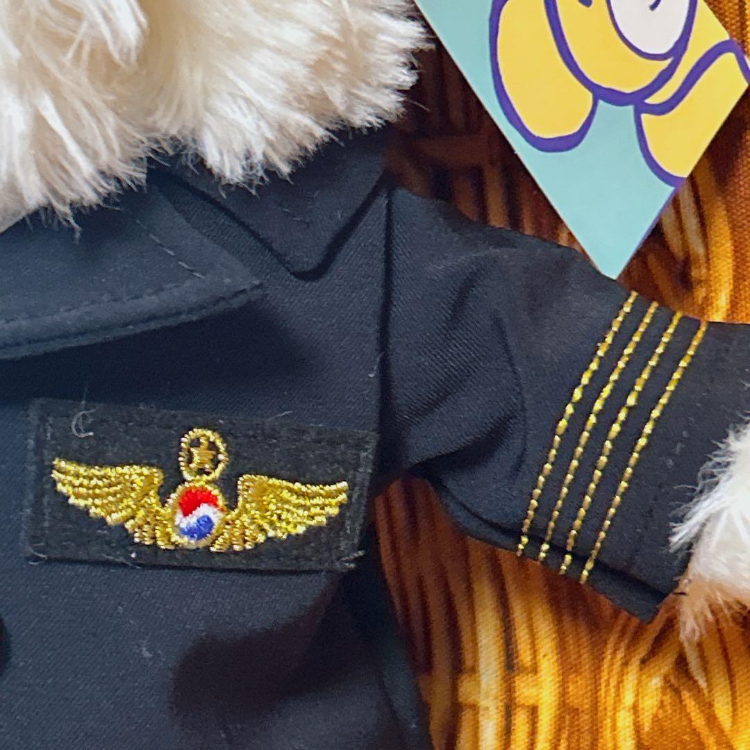 大韓航空 コリアンエアー パイロット 機長 制服 犬 ぬいぐるみ 飛行機