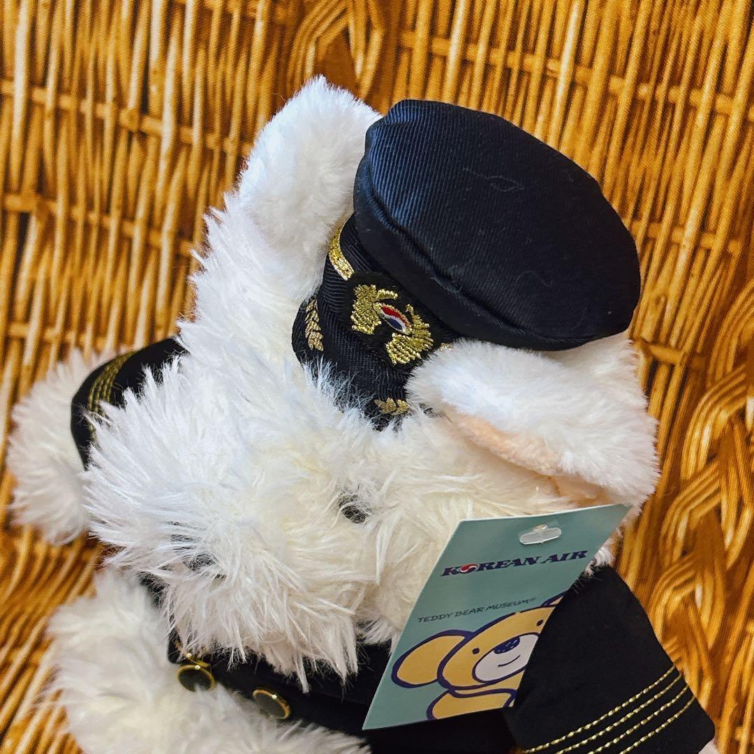 大韓航空 コリアンエアー パイロット 機長 制服 犬 ぬいぐるみ 飛行機