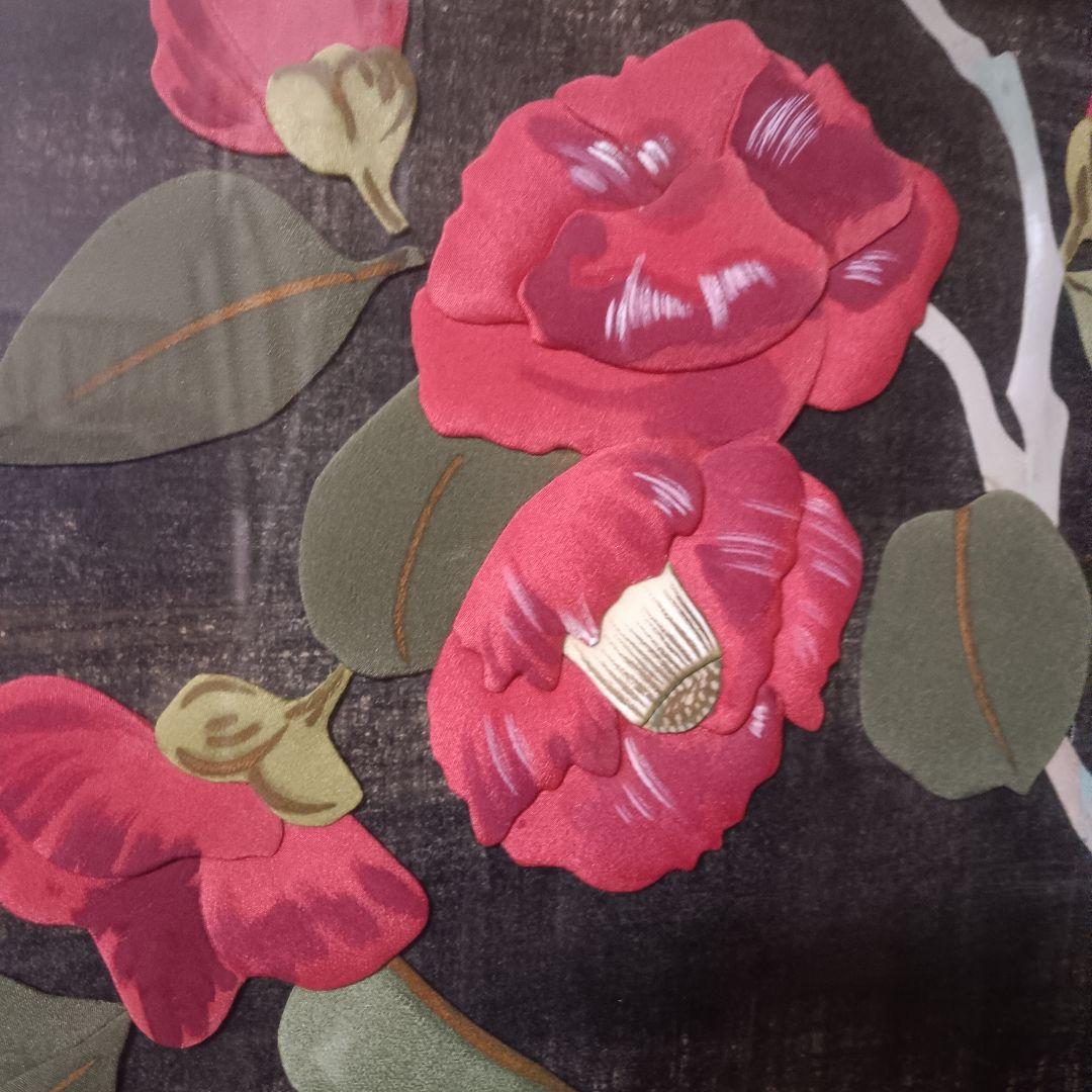 【大型】特大 椿 押し絵 額装 85×74cm 紅白椿 和モダン 壁掛け