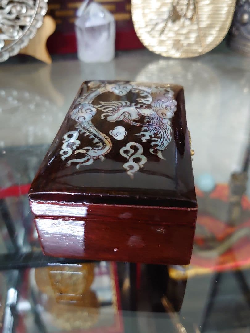 開運 龍 龍神 龍螺鈿小物入【木製品】