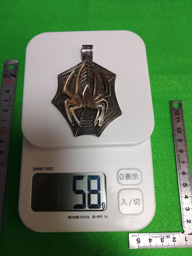 #ハンドメイドシルバーペンダントトップ　スパイダー