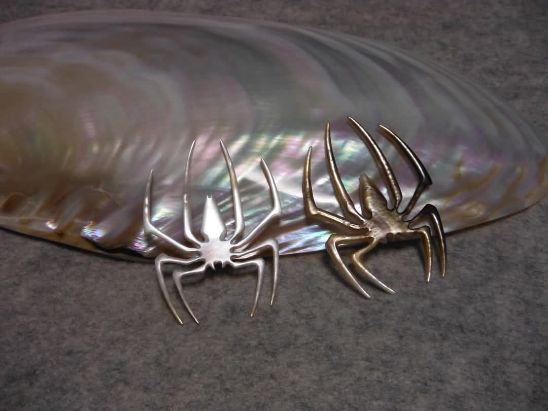 #ハンドメイドシルバーペンダントトップ　スパイダー