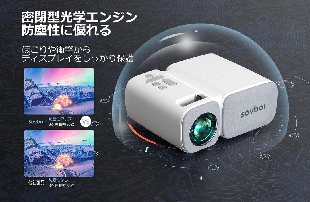 ★プロジェクター ホームシアター Sovboi Bluetooth USB