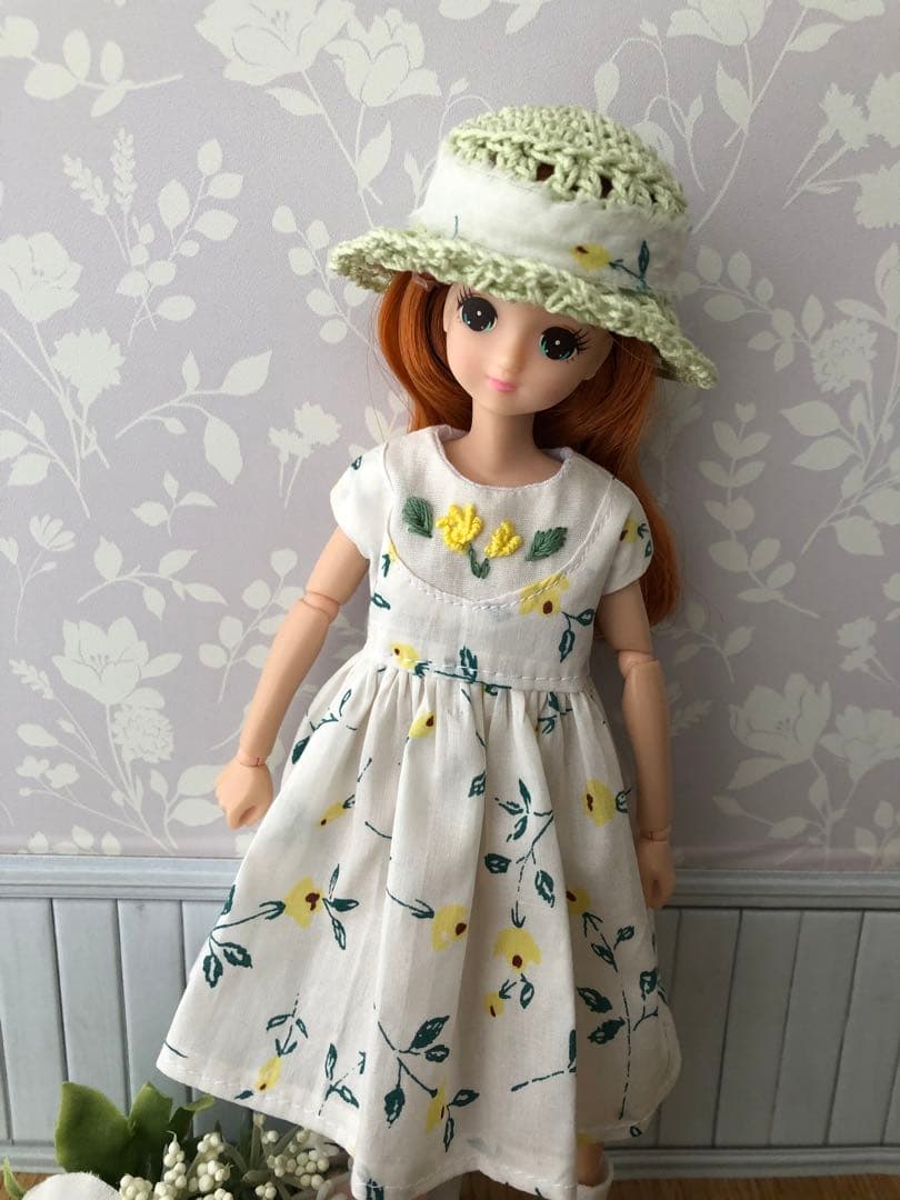 リカちゃん服　778 ヨークワンピースセット　ハンドメイド