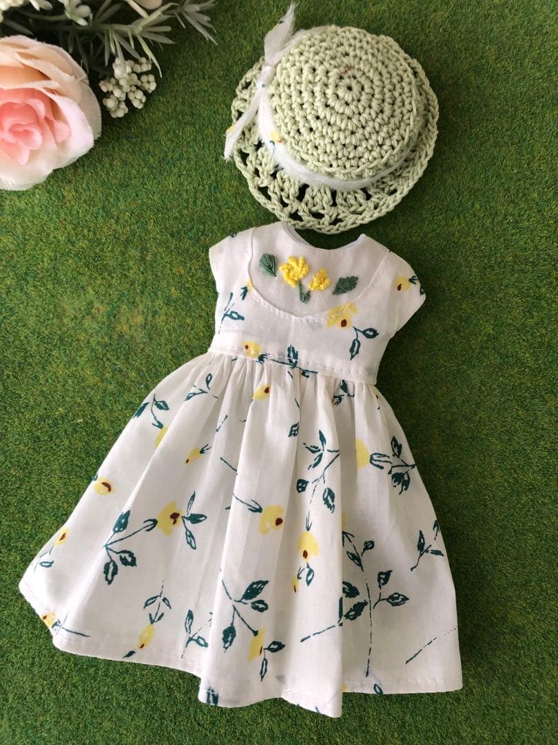 リカちゃん服　778 ヨークワンピースセット　ハンドメイド