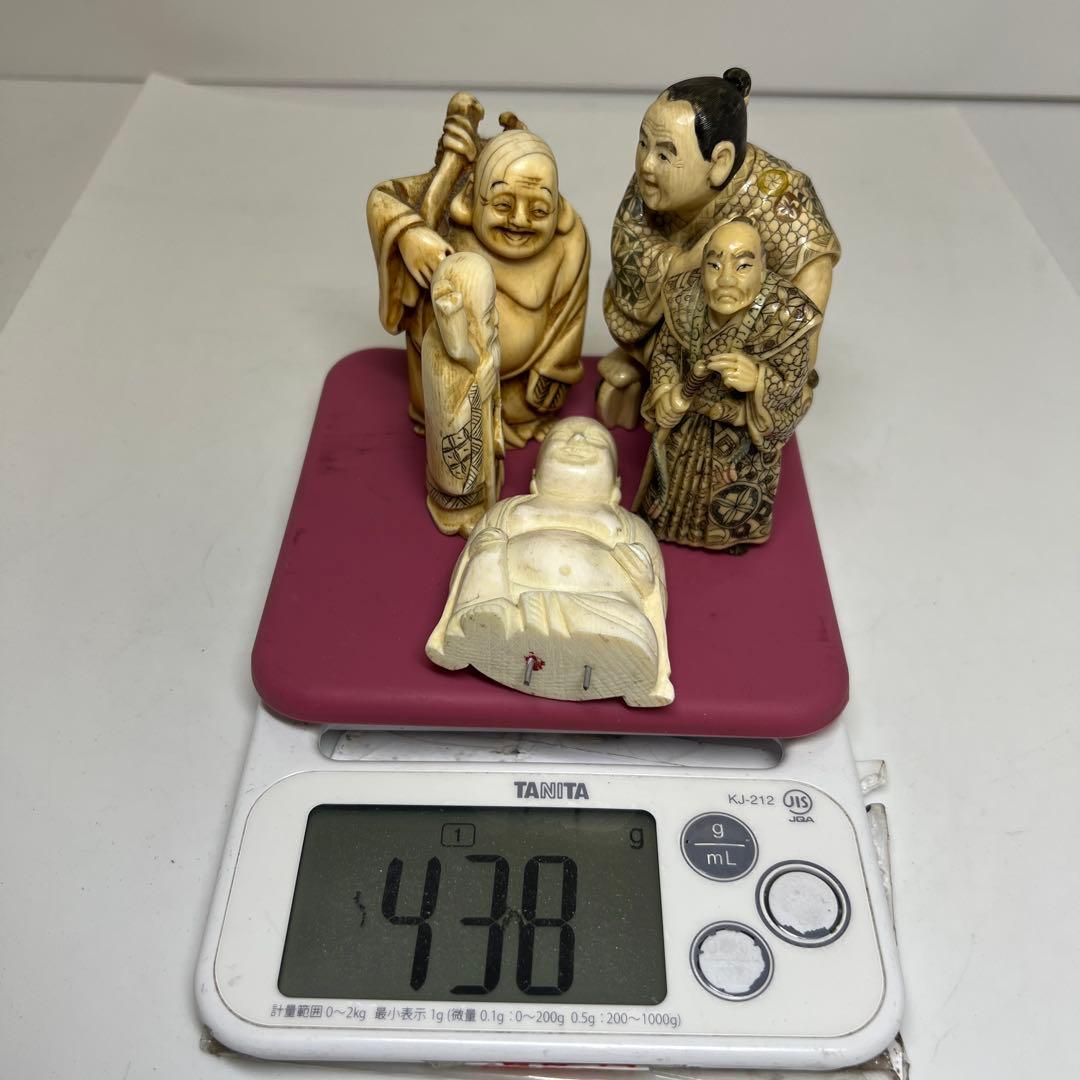 極上人物　置物5点　438g 東里8-0322☆2F
