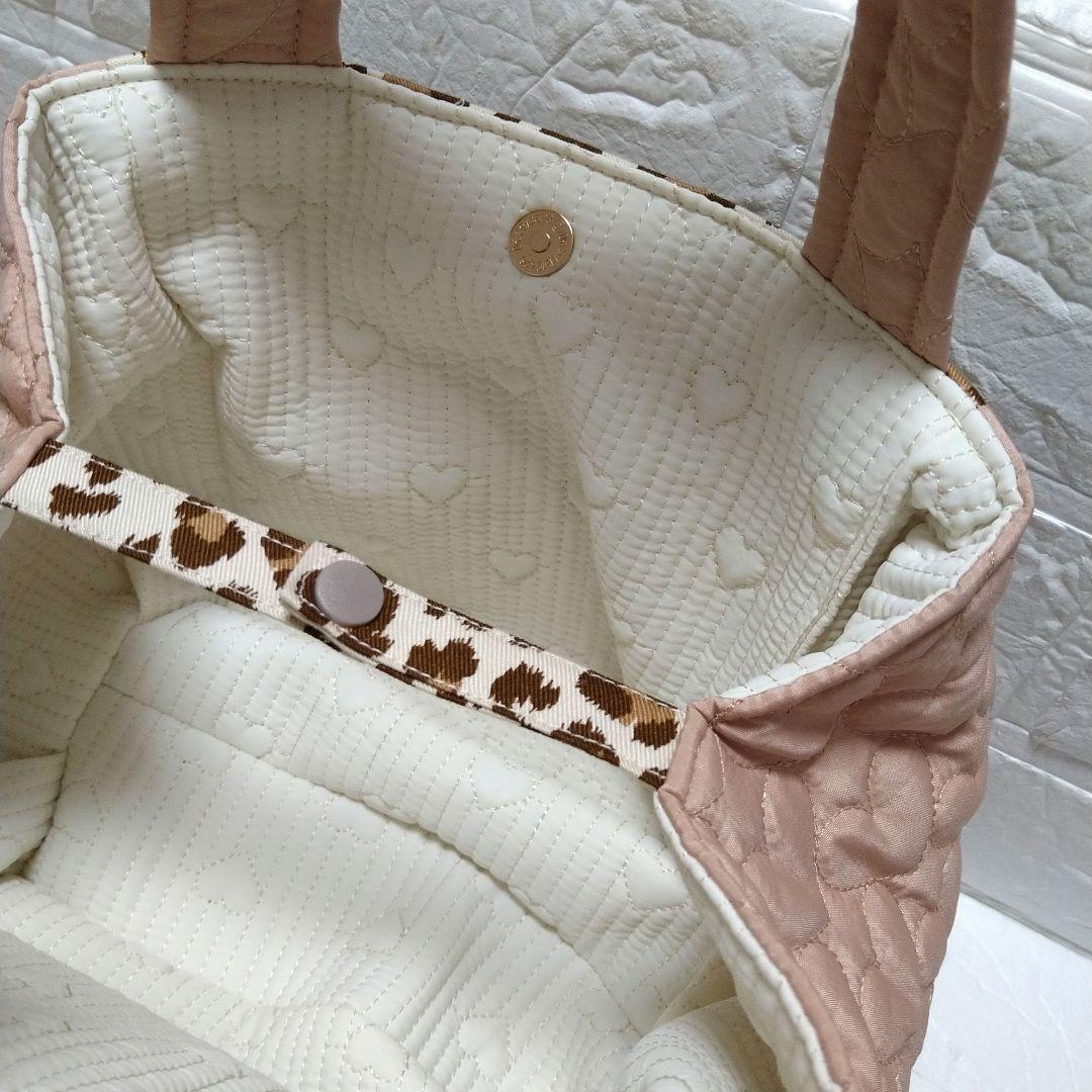 ゆ*ら様 コヤンイサムチョン☆ころりんトートバッグ　ヒョウ柄＆ハートキルト　茶猫