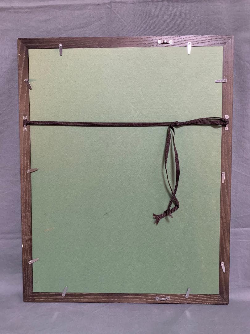 アンティーク　ラインベルガー書『動物図解書の額』　中に燃え跡のある図解書入り