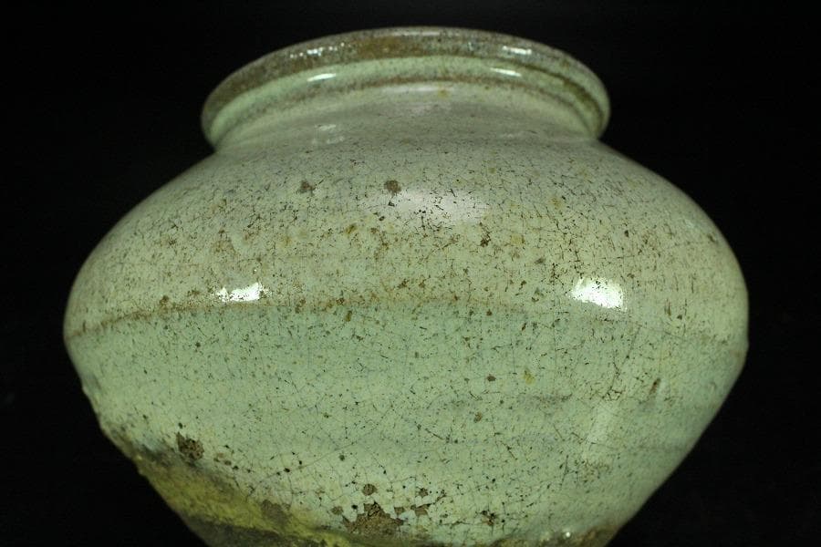 古唐津 斑唐津 壷 古美術(K-XA870)