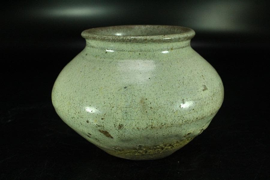 古唐津 斑唐津 壷 古美術(K-XA870)