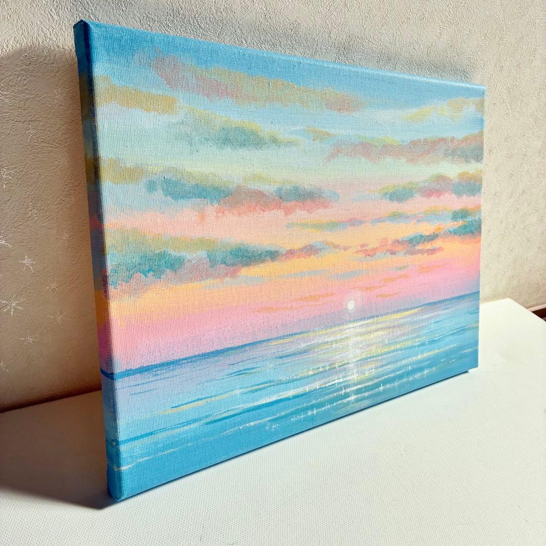 はじまりの朝＊4号キャンバス　絵画　風景画　人気　海　夏　人気　ハワイ　沖縄