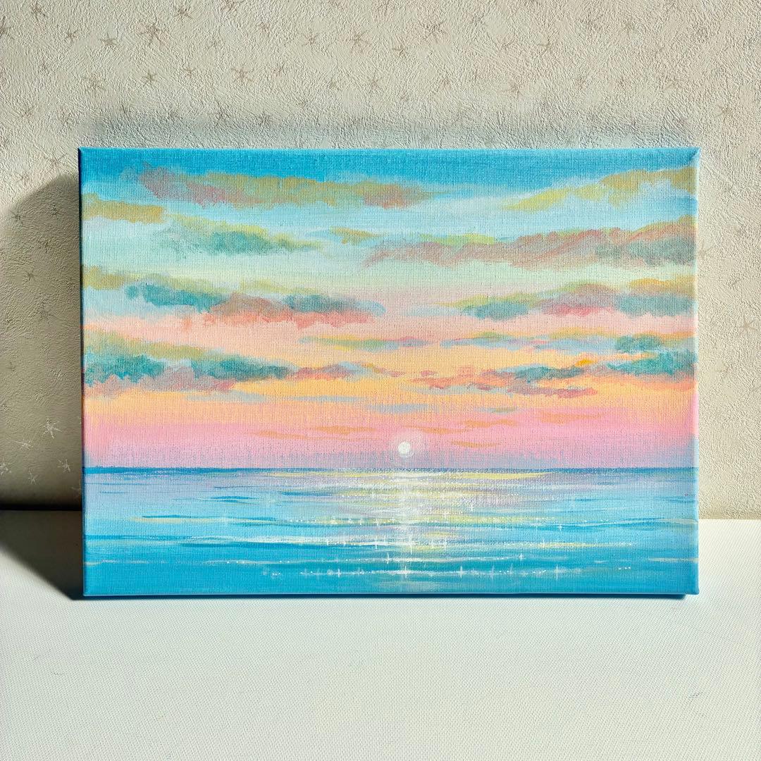 はじまりの朝＊4号キャンバス　絵画　風景画　人気　海　夏　人気　ハワイ　沖縄