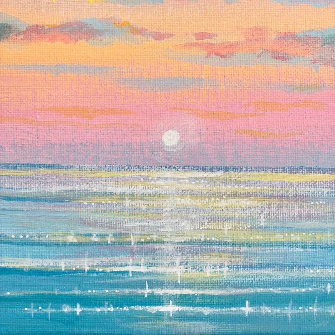 はじまりの朝＊4号キャンバス　絵画　風景画　人気　海　夏　人気　ハワイ　沖縄