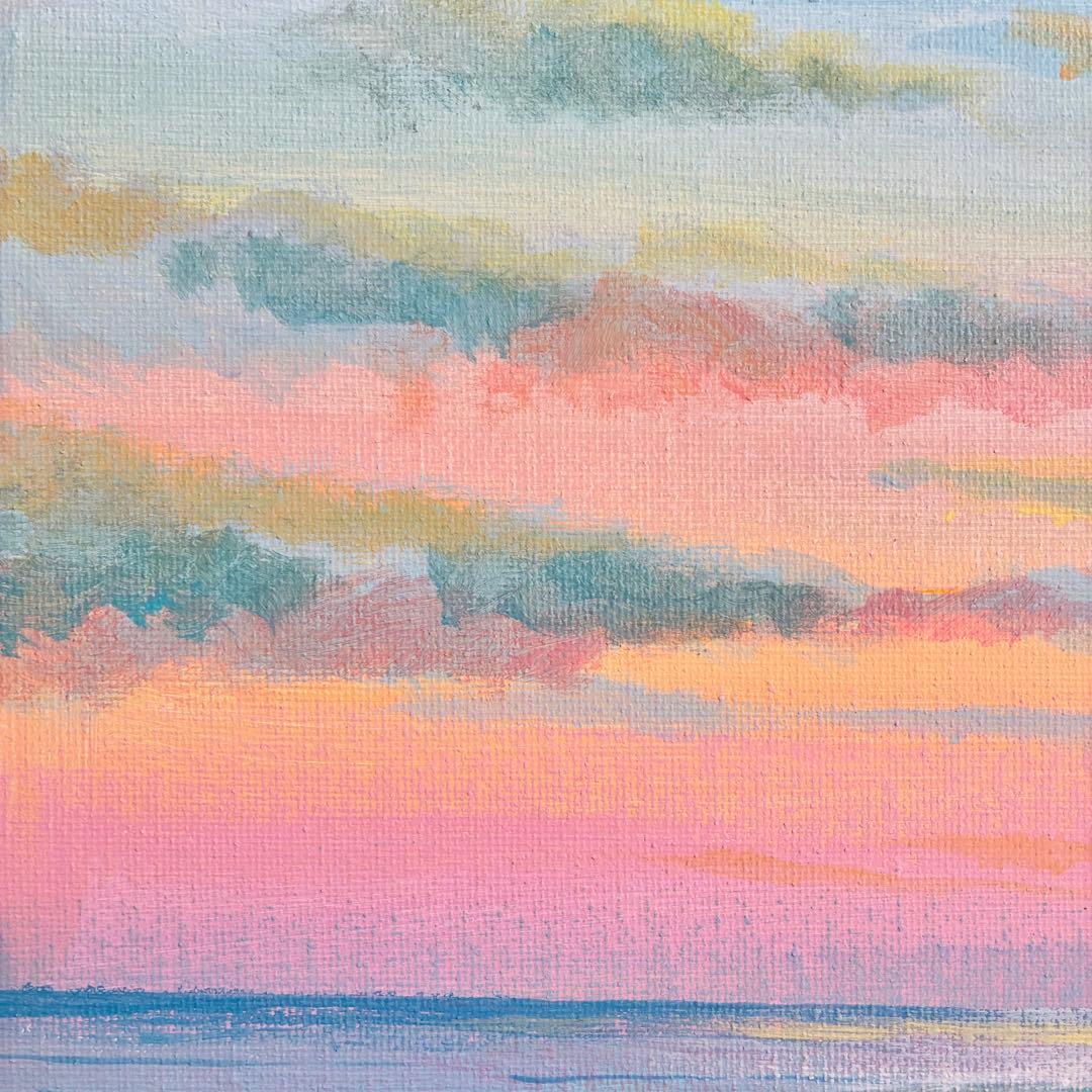 はじまりの朝＊4号キャンバス　絵画　風景画　人気　海　夏　人気　ハワイ　沖縄