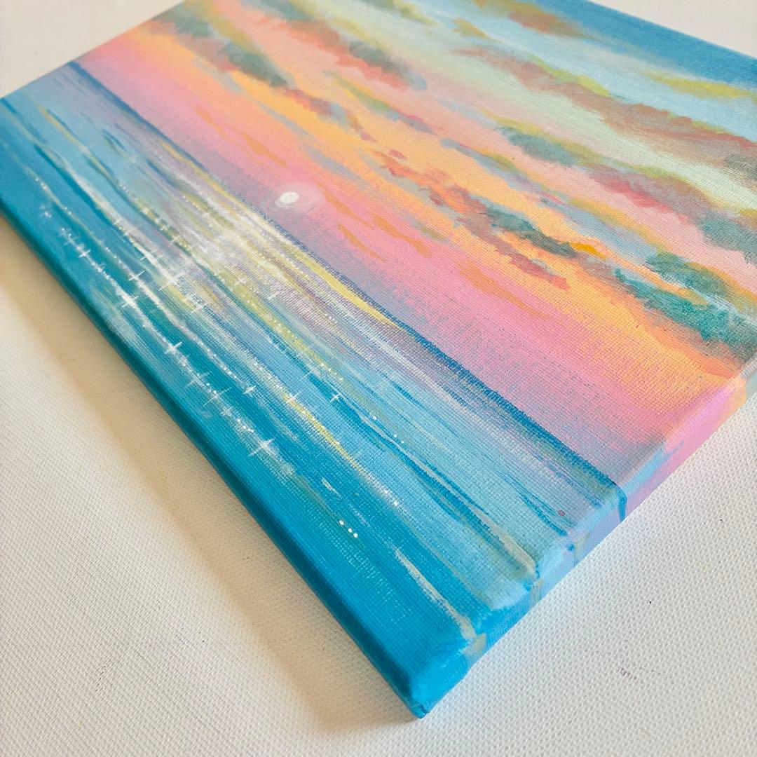 はじまりの朝＊4号キャンバス　絵画　風景画　人気　海　夏　人気　ハワイ　沖縄