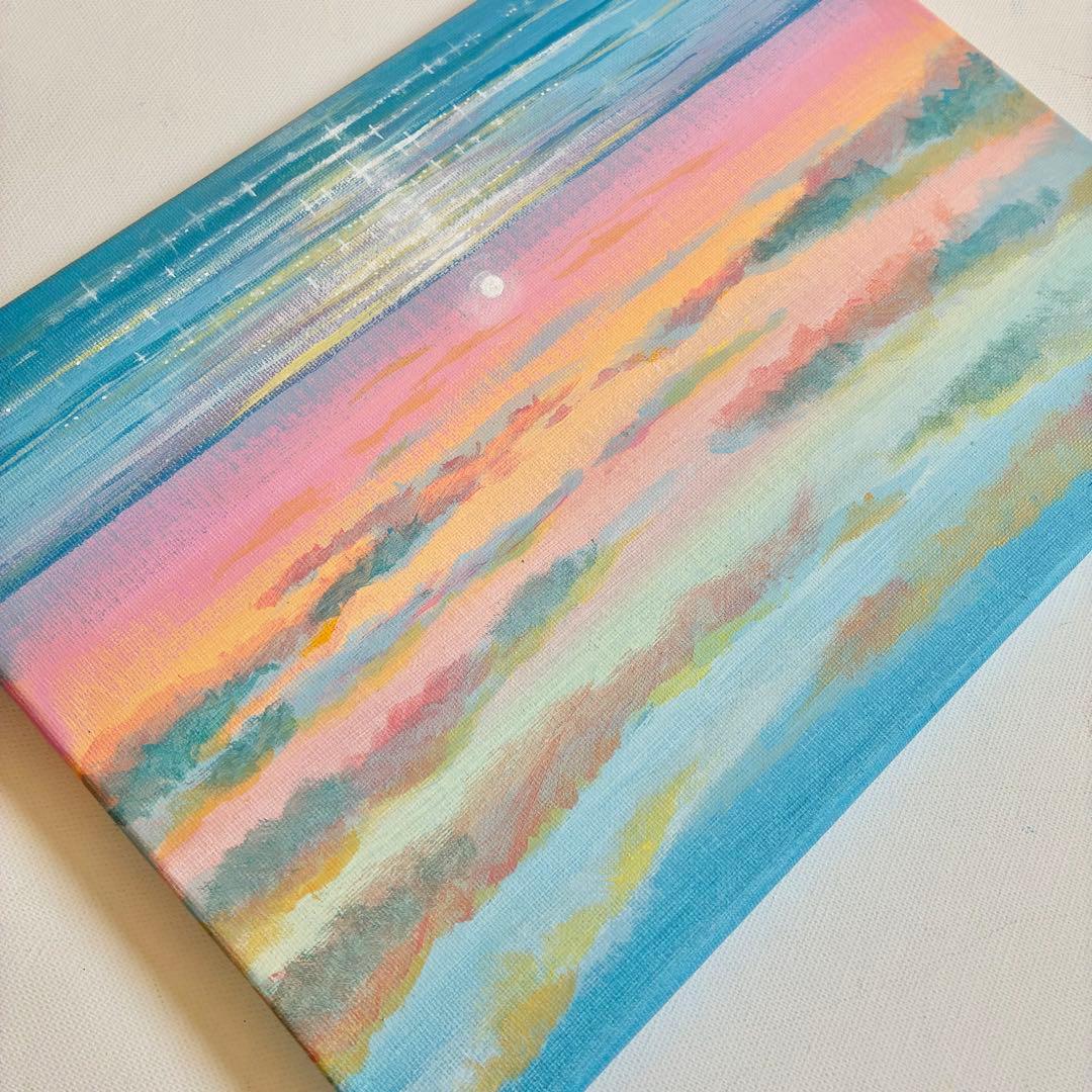はじまりの朝＊4号キャンバス　絵画　風景画　人気　海　夏　人気　ハワイ　沖縄