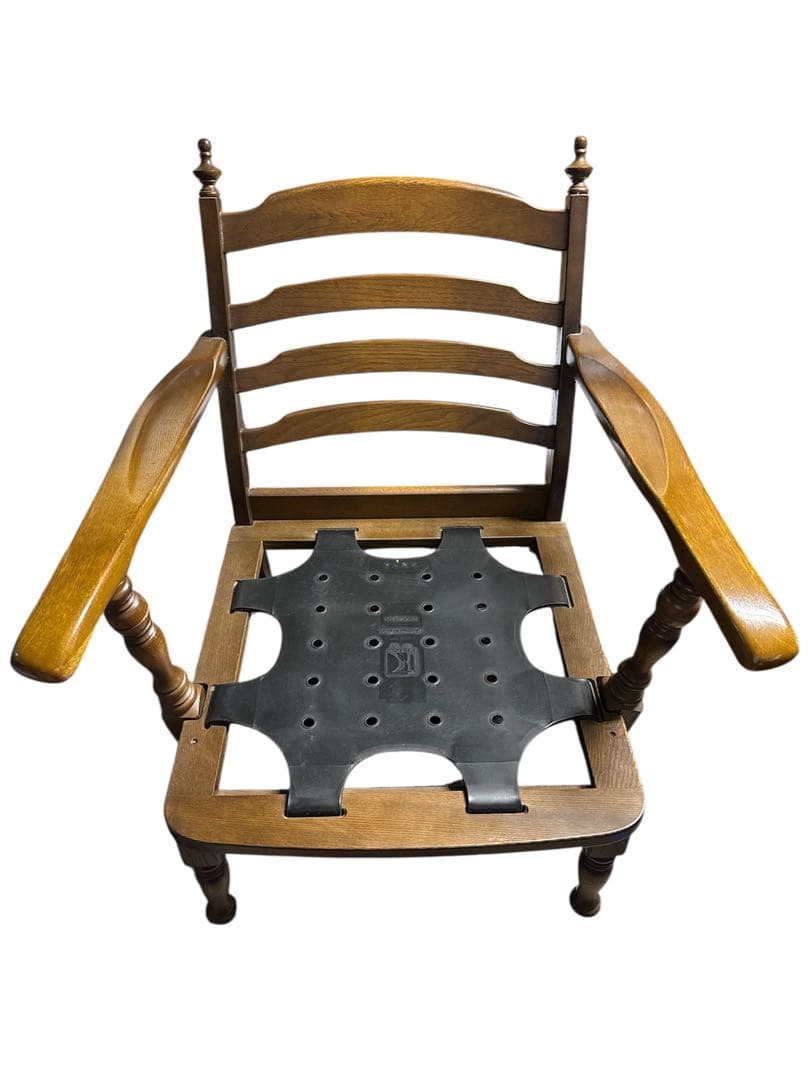 飛騨産業 穂高 リビングチェア ハイバック 両肘付き No.6A グリーン 花柄